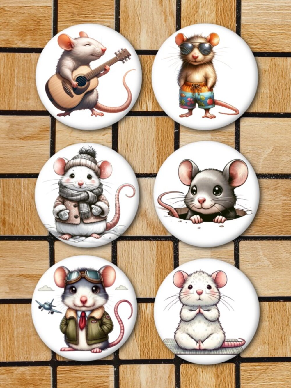Cute Rat Fridge Magnets Set Of 6 Metal Magnets For Home Office Kitchen School